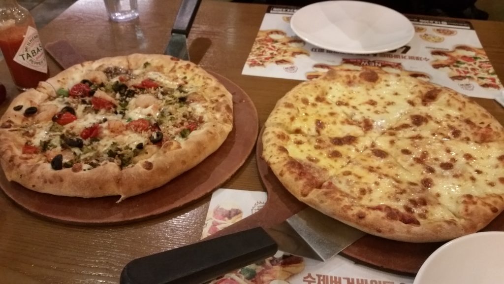 Pizzas from Pizza Hut in Seoul